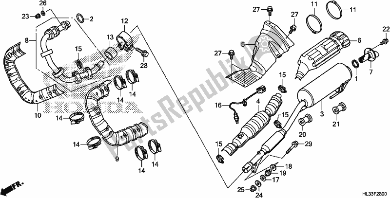 Toutes les pièces pour le Silencieux D'échappement du Honda SXS 700M4P 2018