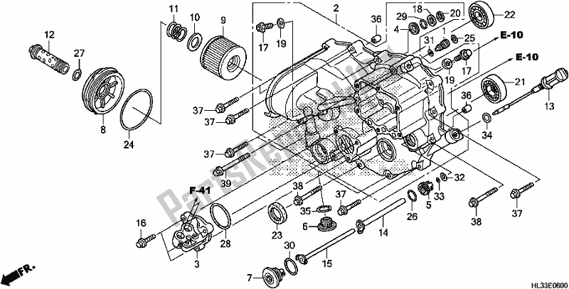 Todas las partes para Cubierta Delantera Del Cárter de Honda SXS 700M4P 2018