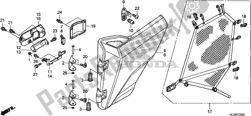 All parts for the Front Door of the Honda SXS 700M4P 2018