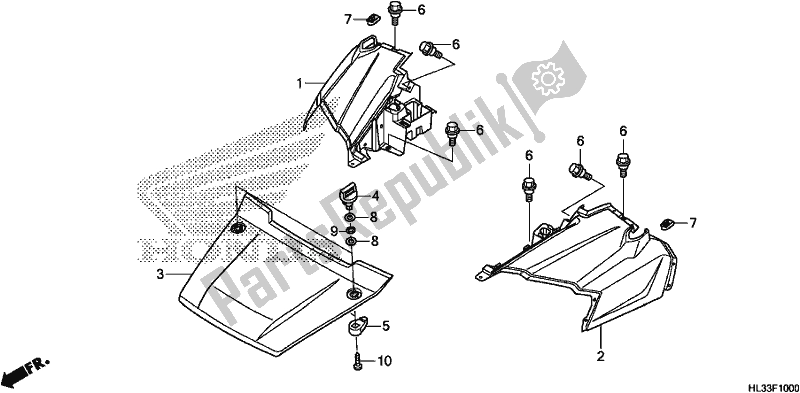 Todas las partes para Front Fender/hood de Honda SXS 700M4P 2018
