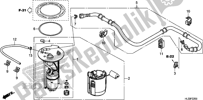 Toutes les pièces pour le Pompe à Essence du Honda SXS 700M4P 2018