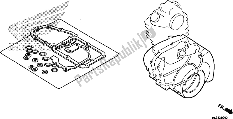 All parts for the Gasket Kit B of the Honda SXS 700M4P 2018