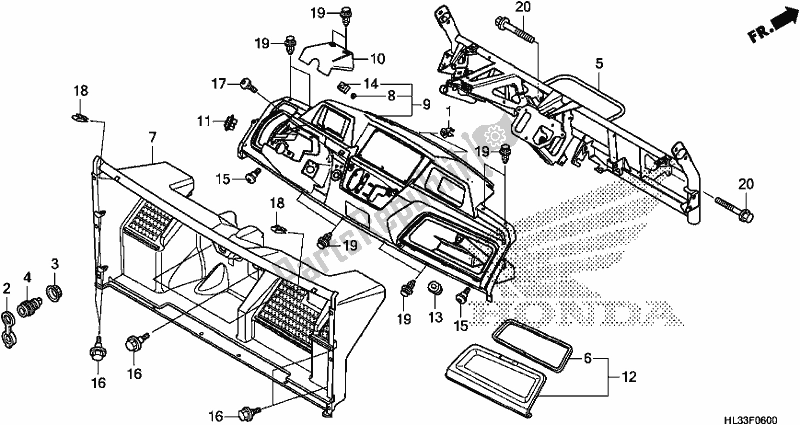 Alle onderdelen voor de Instrumentenpaneel van de Honda SXS 700M4P 2018
