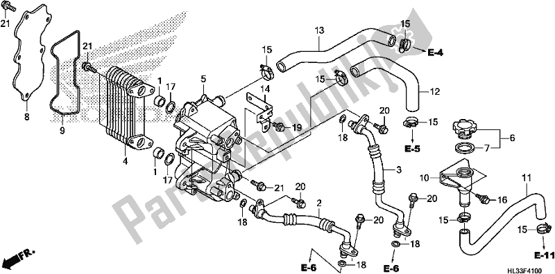 Tutte le parti per il Radiatore Dell'olio del Honda SXS 700M4P 2018