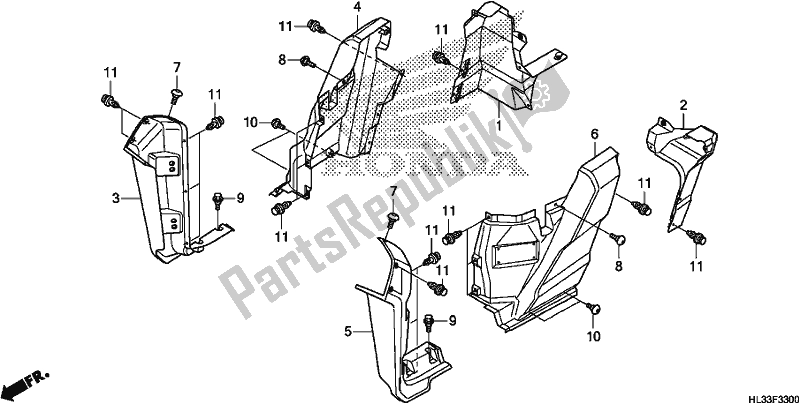 Todas as partes de Tampa Lateral do Honda SXS 700M4P 2018