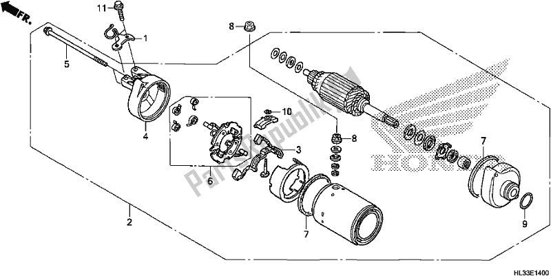 All parts for the Starting Motor of the Honda SXS 700M4P 2018