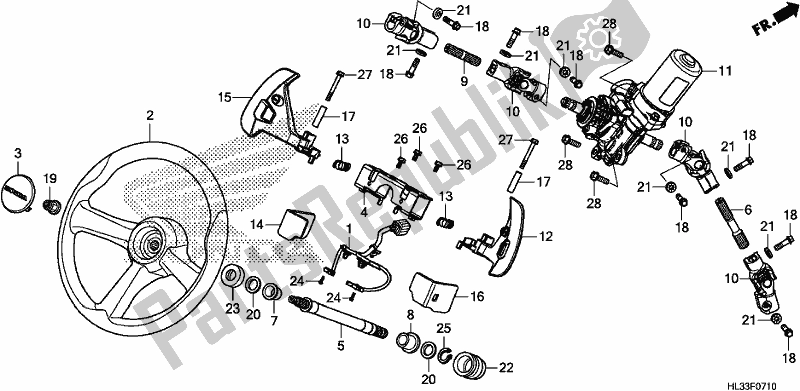 All parts for the Steering Wheel/steering Shaft of the Honda SXS 700M4P 2018