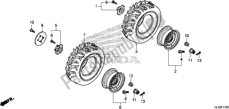 All parts for the Wheel of the Honda SXS 700M4P 2018