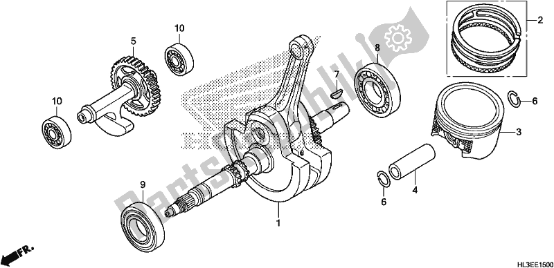 All parts for the Crankshaft/piston of the Honda SXS 700M4P 2019