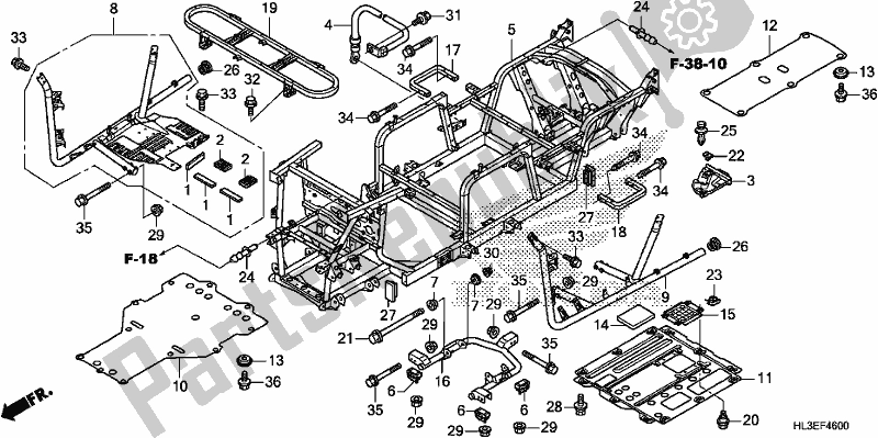All parts for the Frame Body of the Honda SXS 700M4P 2019