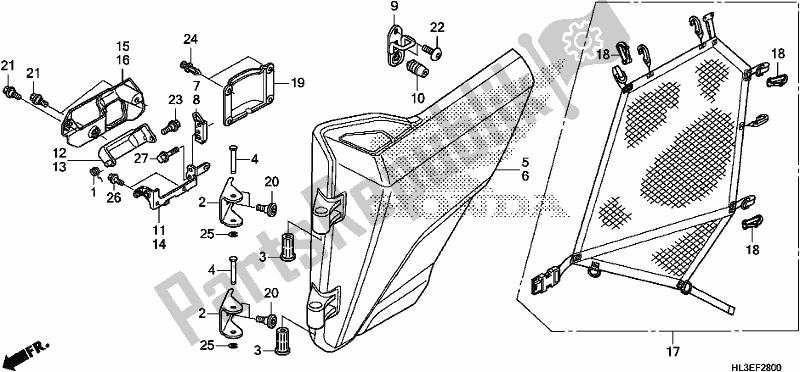 All parts for the Front Door of the Honda SXS 700M4P 2019