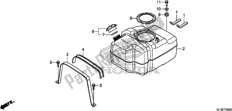 All parts for the Fuel Tank of the Honda SXS 700M4P 2019