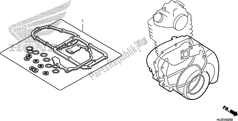 All parts for the Gasket Kit B of the Honda SXS 700M4P 2019