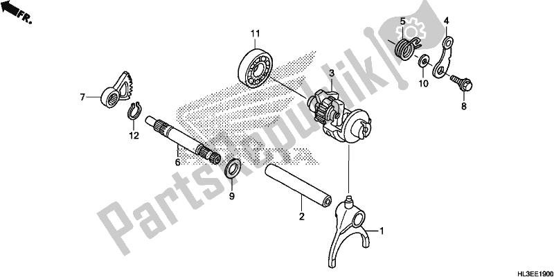 Tutte le parti per il Forcella Del Cambio del Honda SXS 700M4P 2019