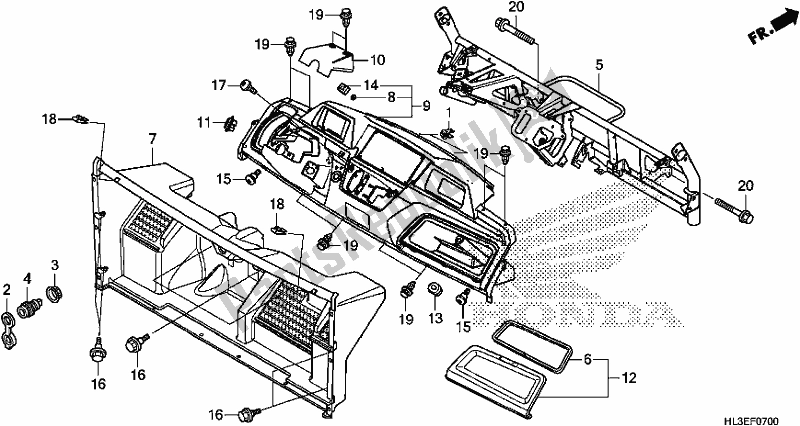 Tutte le parti per il Pannello Degli Strumenti del Honda SXS 700M4P 2019