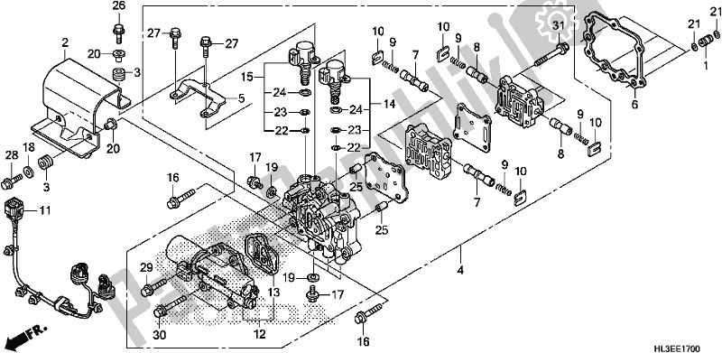 All parts for the Main Valve Body of the Honda SXS 700M4P 2019