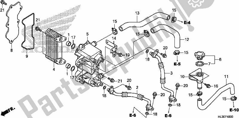 All parts for the Oil Cooler of the Honda SXS 700M4P 2019