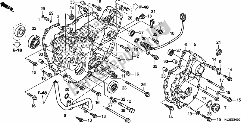 Tutte le parti per il Coperchio Del Carter Posteriore del Honda SXS 700M4P 2019