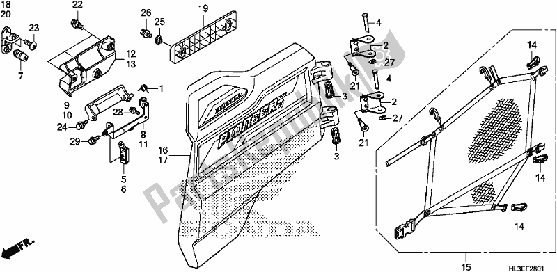 All parts for the Rear Door of the Honda SXS 700M4P 2019