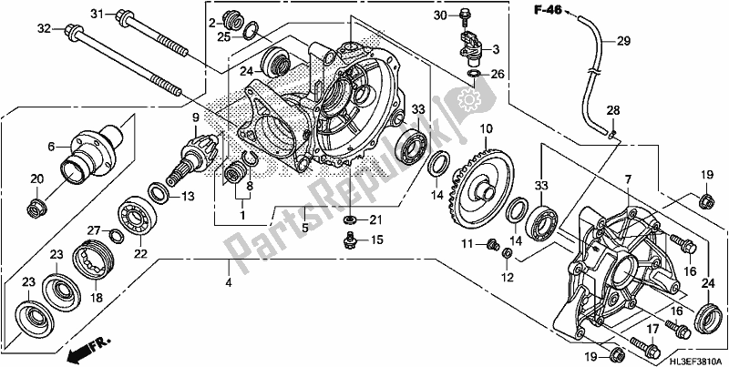 Todas las partes para Engranaje Final Trasero de Honda SXS 700M4P 2019