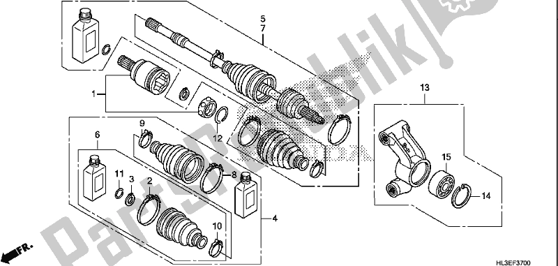 Todas las partes para Rear Knuckle/rear Driveshaft de Honda SXS 700M4P 2019