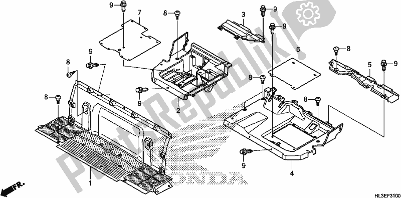 Alle onderdelen voor de Seat Bottom Cover van de Honda SXS 700M4P 2019