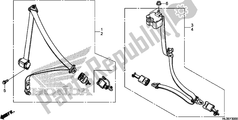 Tutte le parti per il Seatbelt del Honda SXS 700M4P 2019