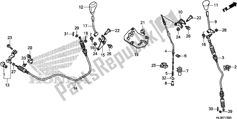 All parts for the Shift Lever/select Lever of the Honda SXS 700M4P 2019