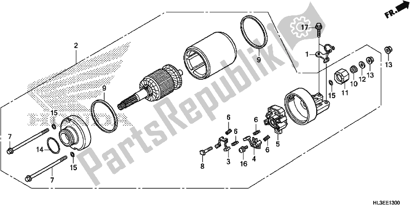 All parts for the Starting Motor of the Honda SXS 700M4P 2019