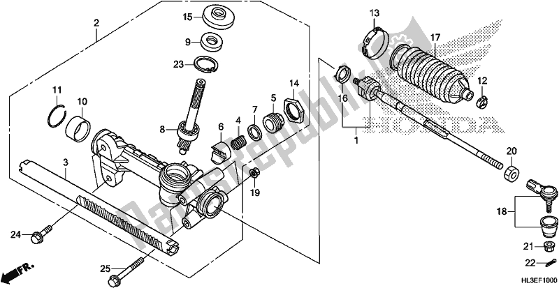 All parts for the Steering Gear Box/tie Rod of the Honda SXS 700M4P 2019