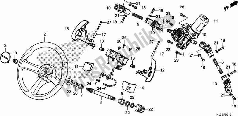 All parts for the Steering Wheel/steering Shaft of the Honda SXS 700M4P 2019
