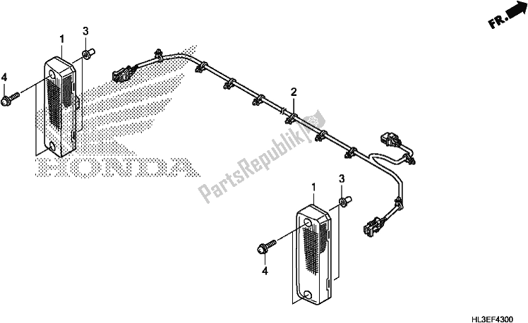 All parts for the Taillight of the Honda SXS 700M4P 2019