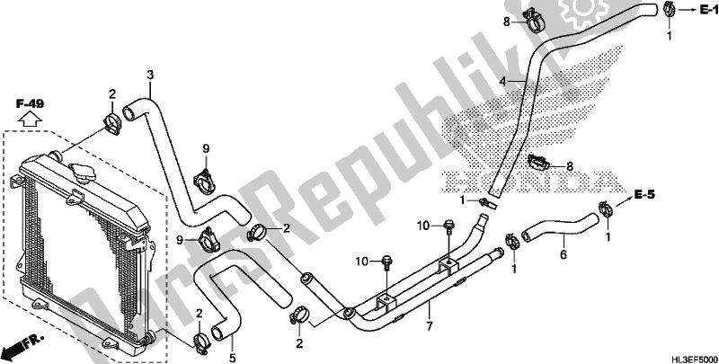 Tutte le parti per il Water Pipe/water Hose del Honda SXS 700M4P 2019