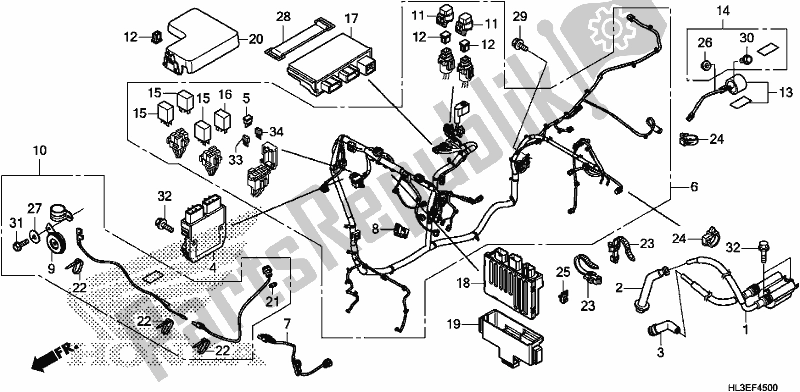 Tutte le parti per il Cablaggio del Honda SXS 700M4P 2019