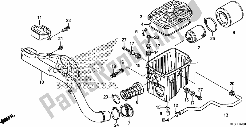 Alle onderdelen voor de Luchtfilter van de Honda SXS 700M4P 2020