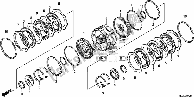 Toutes les pièces pour le Embrayage (2-3) du Honda SXS 700M4P 2020