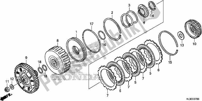 Toutes les pièces pour le Embrayage (bas) du Honda SXS 700M4P 2020