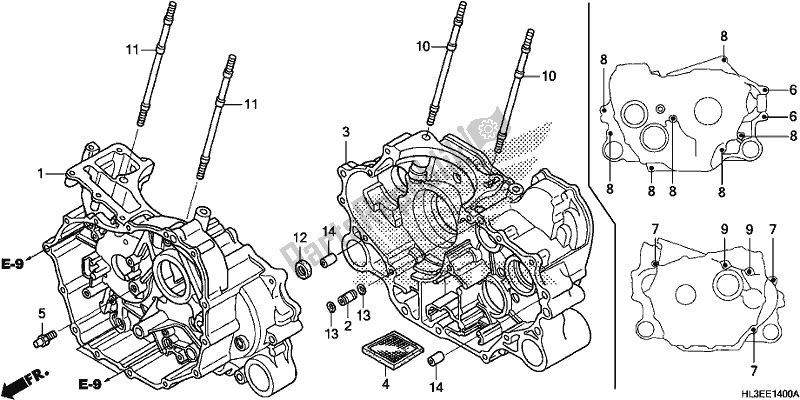 Alle onderdelen voor de Carter van de Honda SXS 700M4P 2020