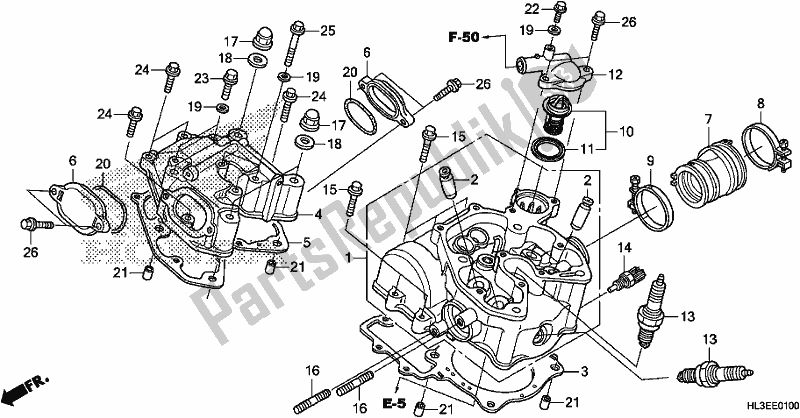 Alle onderdelen voor de Cilinderkop van de Honda SXS 700M4P 2020