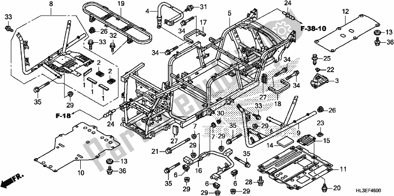 Alle onderdelen voor de Frame Lichaam van de Honda SXS 700M4P 2020