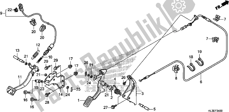 All parts for the Pedal of the Honda SXS 700M4P 2020