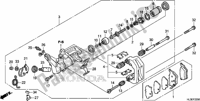 Alle onderdelen voor de Achter Remklauw van de Honda SXS 700M4P 2020