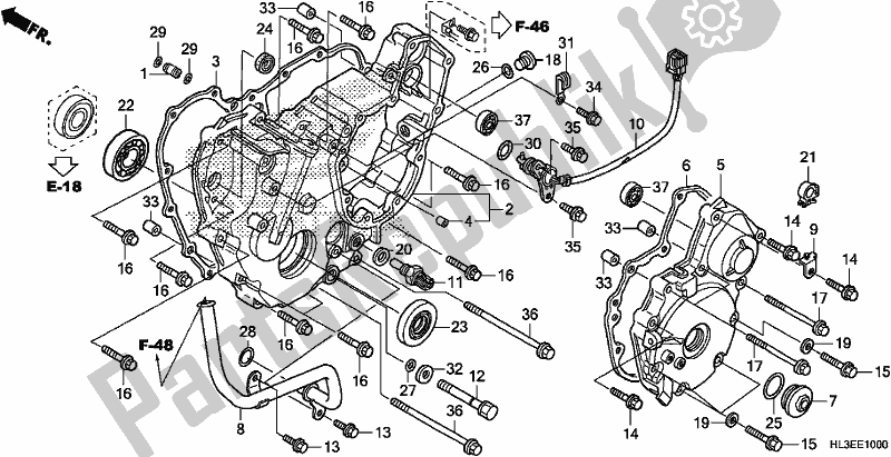 Tutte le parti per il Coperchio Del Carter Posteriore del Honda SXS 700M4P 2020