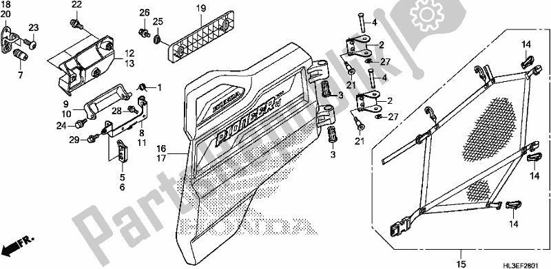 Alle onderdelen voor de Rear Door van de Honda SXS 700M4P 2020