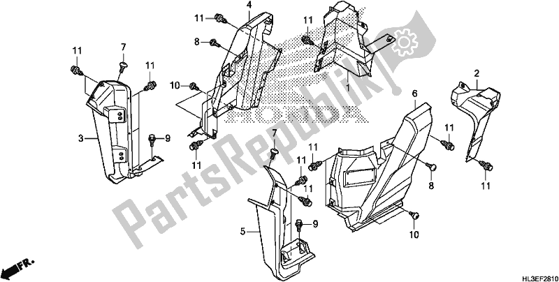 Alle onderdelen voor de Zijdeksel van de Honda SXS 700M4P 2020