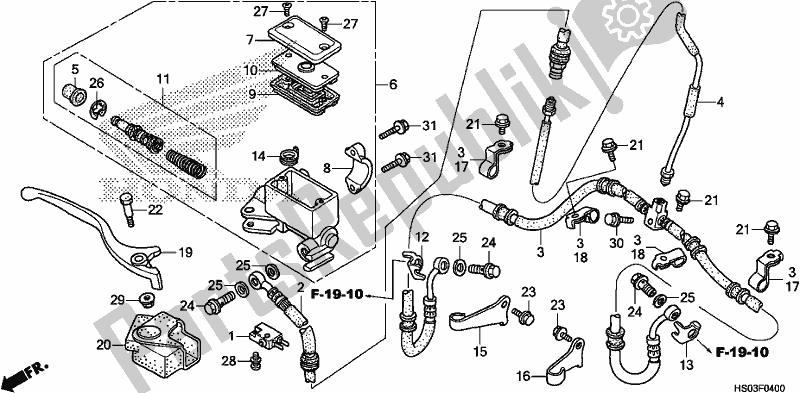 Todas las partes para Cilindro Maestro Del Freno Delantero de Honda TRX 250 TM 2017