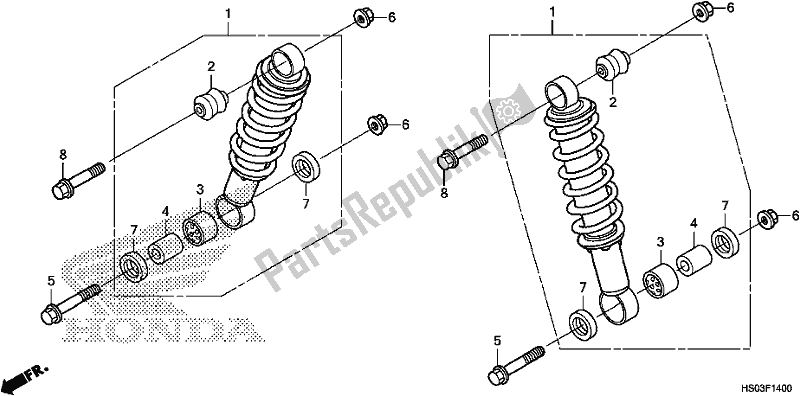 Toutes les pièces pour le Coussin Avant du Honda TRX 250 TM 2017