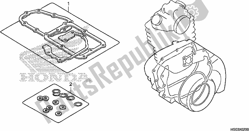 All parts for the Gasket Kit B of the Honda TRX 250 TM 2017