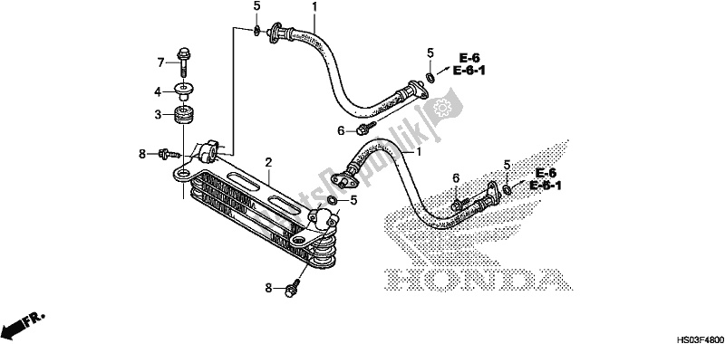 Todas as partes de Radiador De óleo do Honda TRX 250 TM 2017