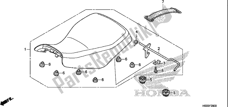 Alle onderdelen voor de Stoel van de Honda TRX 250 TM 2017